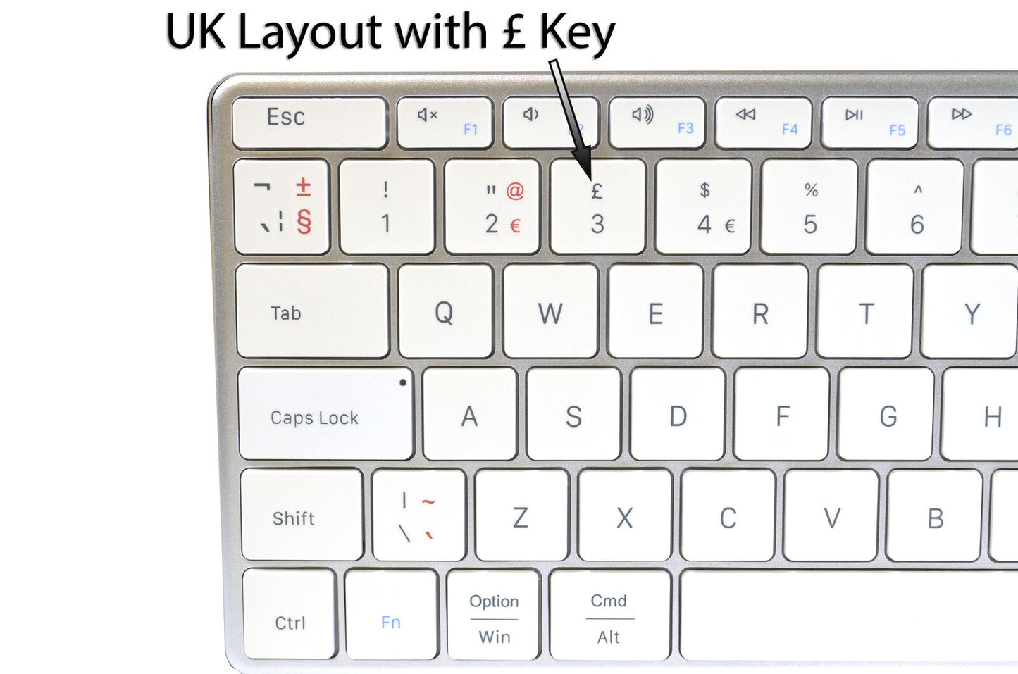 2.4GHz & Bluetooth Wireless Rechargeable Keyboard UK Layout Ultra Slim White