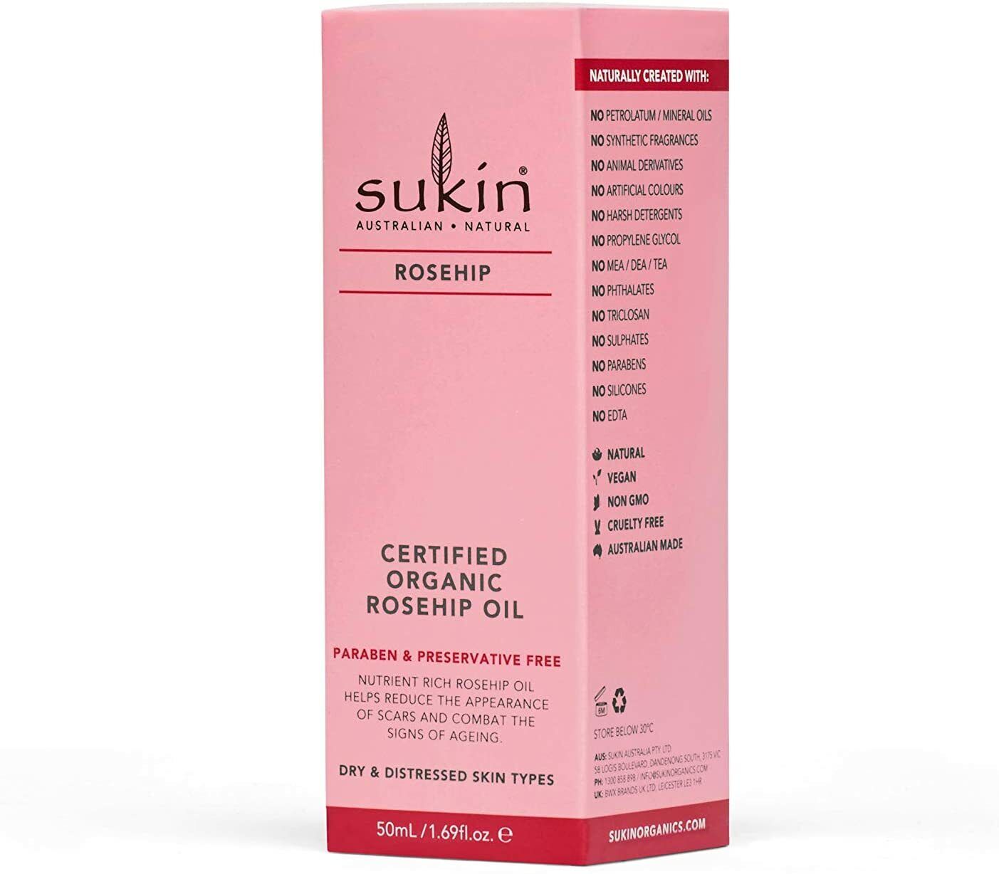 Sukin Certified Organic Rosehip Oil 50ml