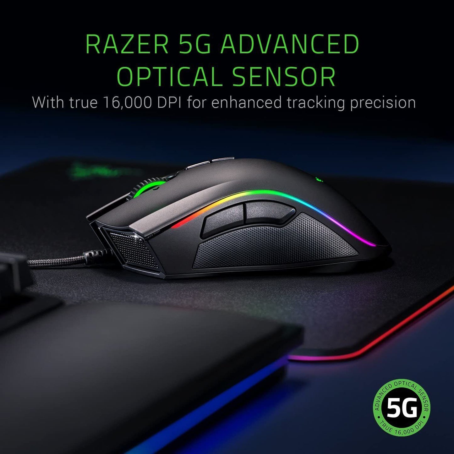 Razer Mamba Elite Gaming Mouse 16k DPI Chroma Mechanical Switches RGB