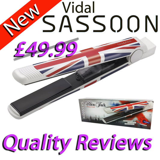 UNION JACK HAIR STRAIGHTENER VIDAL SASSOON VSST2964UK CERAMIC TOURMALINE IONIC