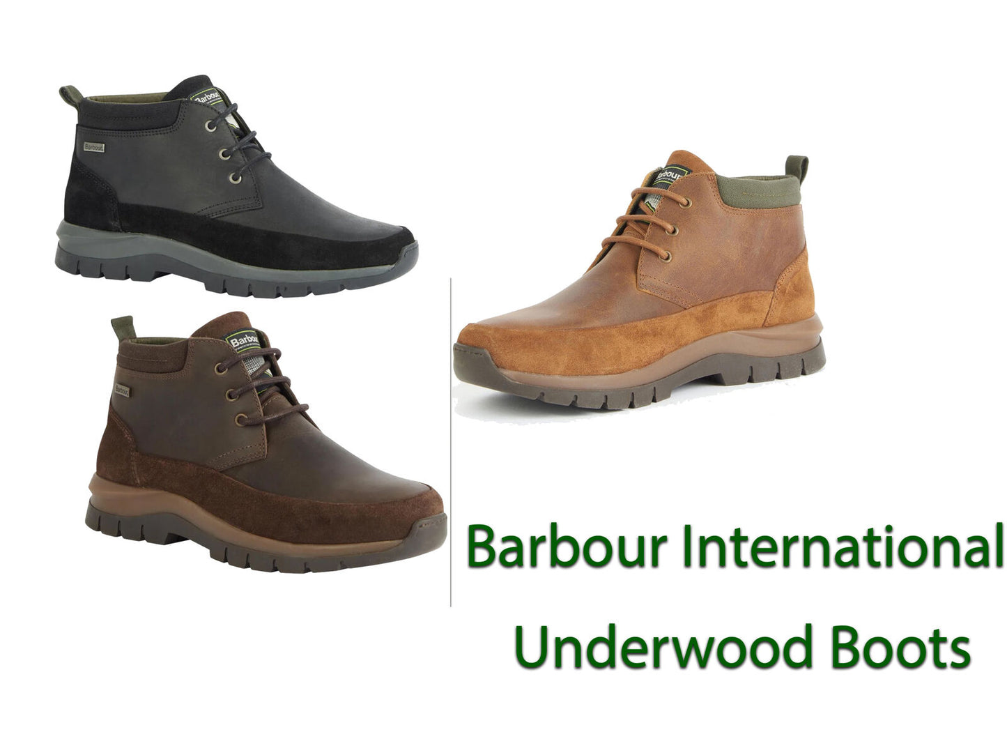 Barbour International Underwood Chukka Ankle Boots Lace Up Leather Walking Shoes