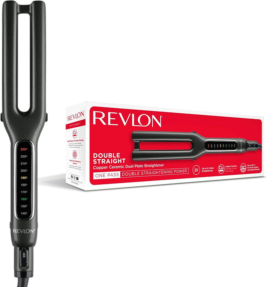 Revlon Double Straight  Digital Hair Straightener Styler Waver Copper Ceramic