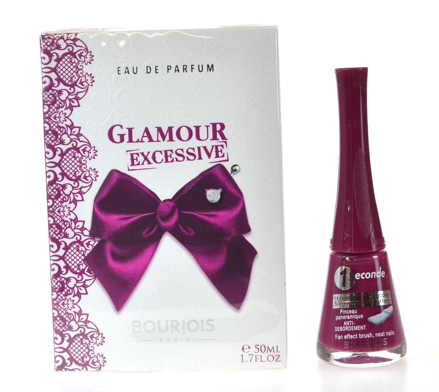 Bourjois Glamour Excessive EDP 50ml  Nail Enamel 9ml Glitter Pouch Gift Set