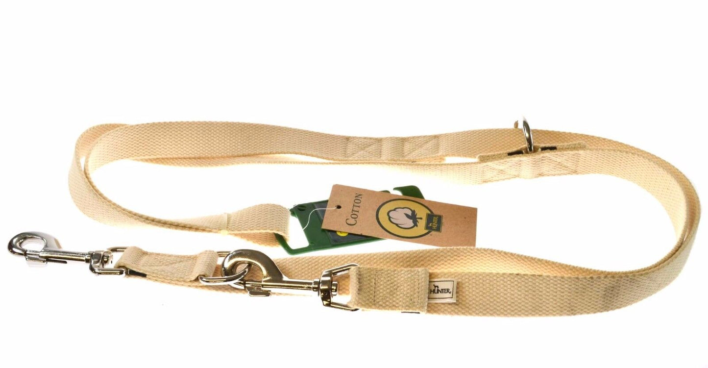 Hunter Training Dog Lead Leash Cotton Sand Brown Grey