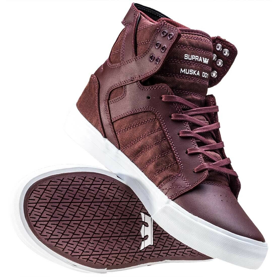 Supra Skytop Mens Trainer Black Red Navy Brown Shoes Skater Various Colours