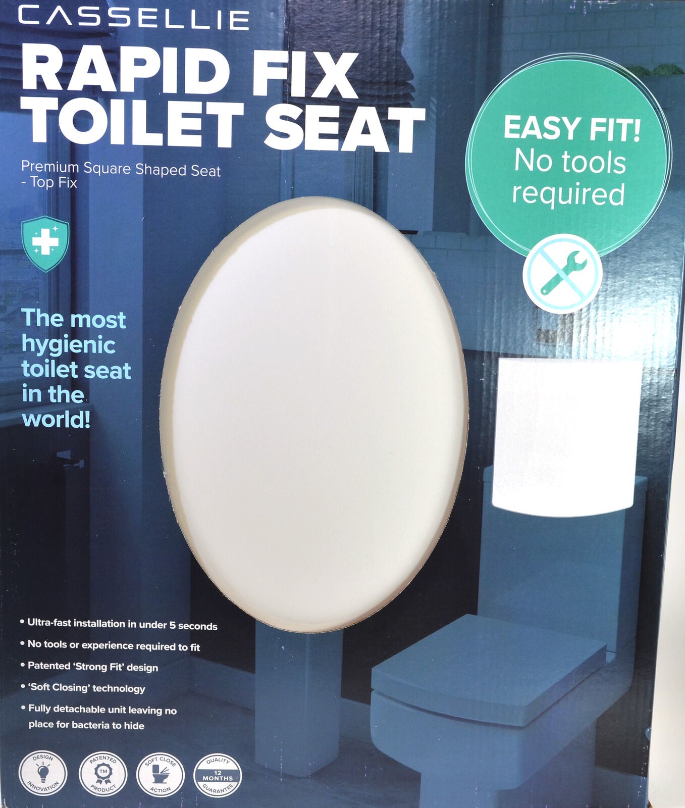 Luxury Soft Close Toilet Seat Rapid Fix Quick Release Round Square White