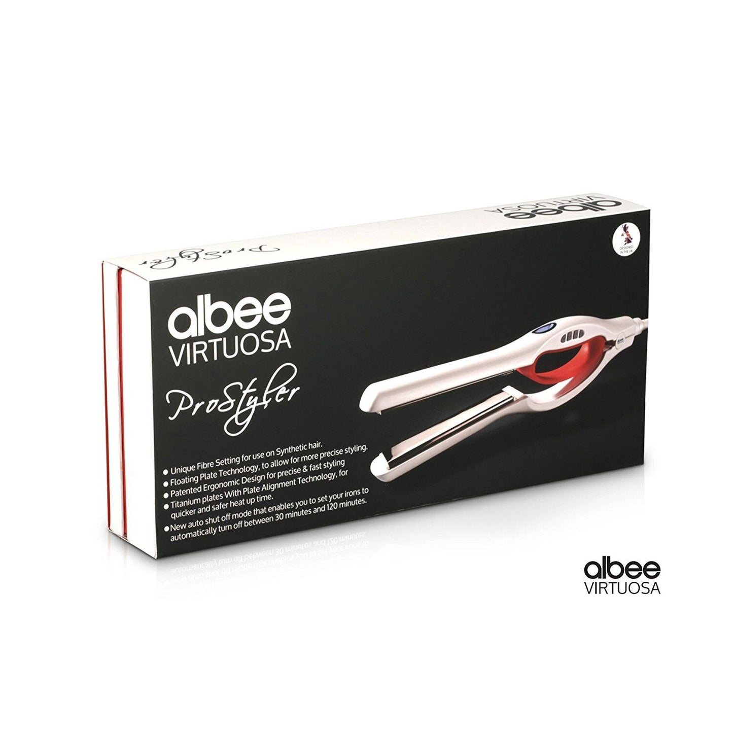 Albee Virtuosa ProStyler Digital Ergonomic Hair Straightener Titanium Auto Off