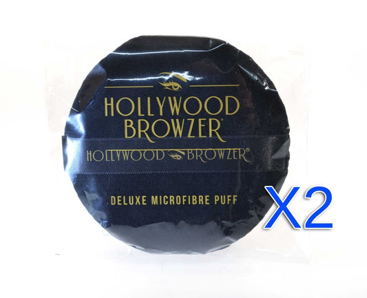 Holywood Browzer Deluxe Microfibre Puffs Twin Dermaplaning Powder Application