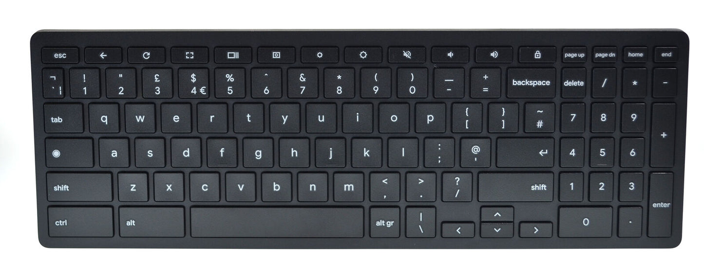 Bluetooth 5.1 Compact Slimline Keyboard Chrome Windows IOS Android Mac UK Layout