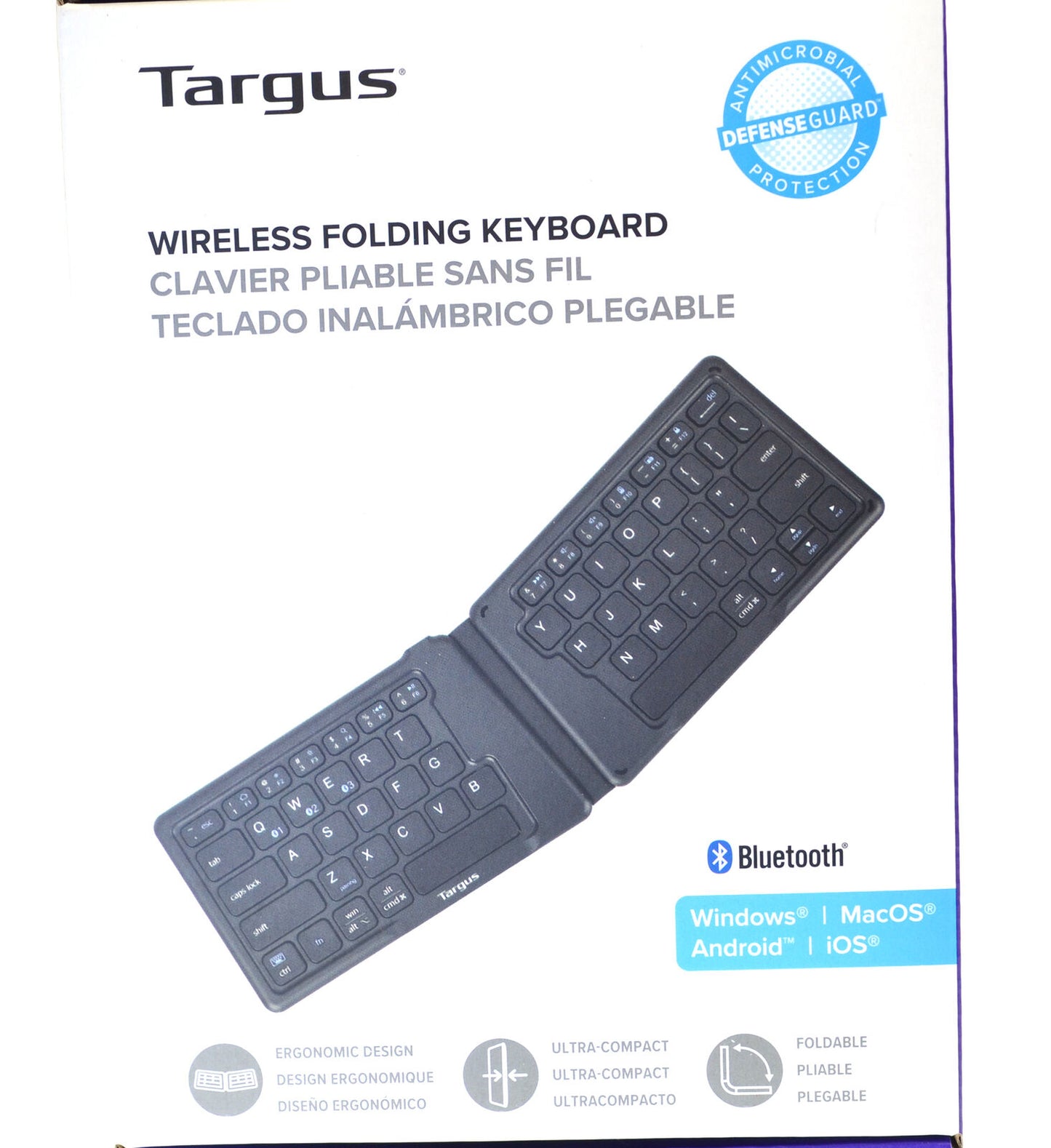 Wireless Folding Compact Portable Antimicrobial Keyboard Phone Tablet PC Targus