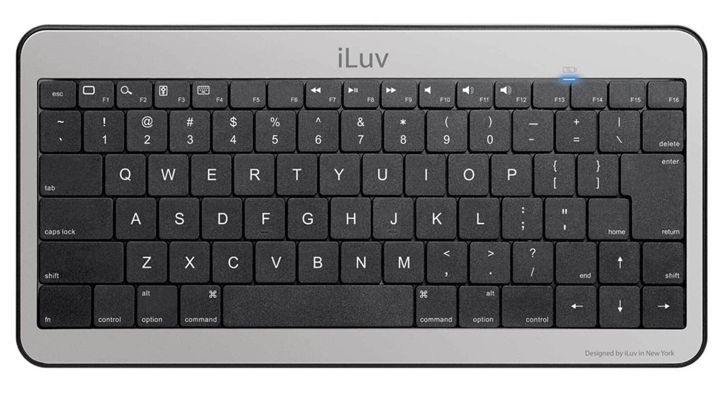 iLuv Black/Silver Wireless Bluetooth Keyboard IBTKB20