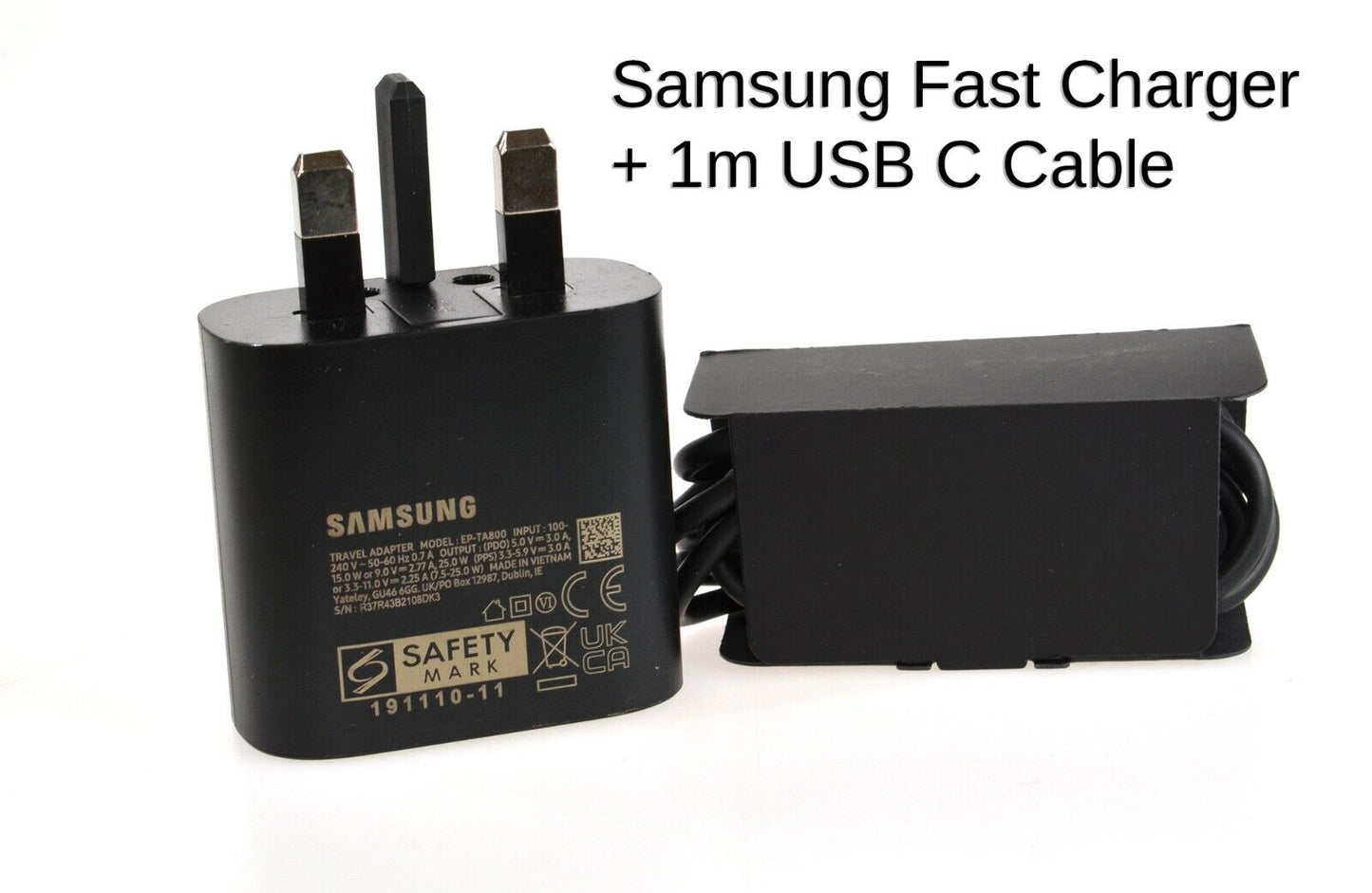 Original Samsung EP-TA800UBE Fast Compact Mains Charger USB C 25W