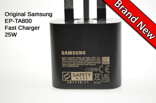 Original Samsung EP-TA800UBE Fast Compact Mains Charger USB C 25W