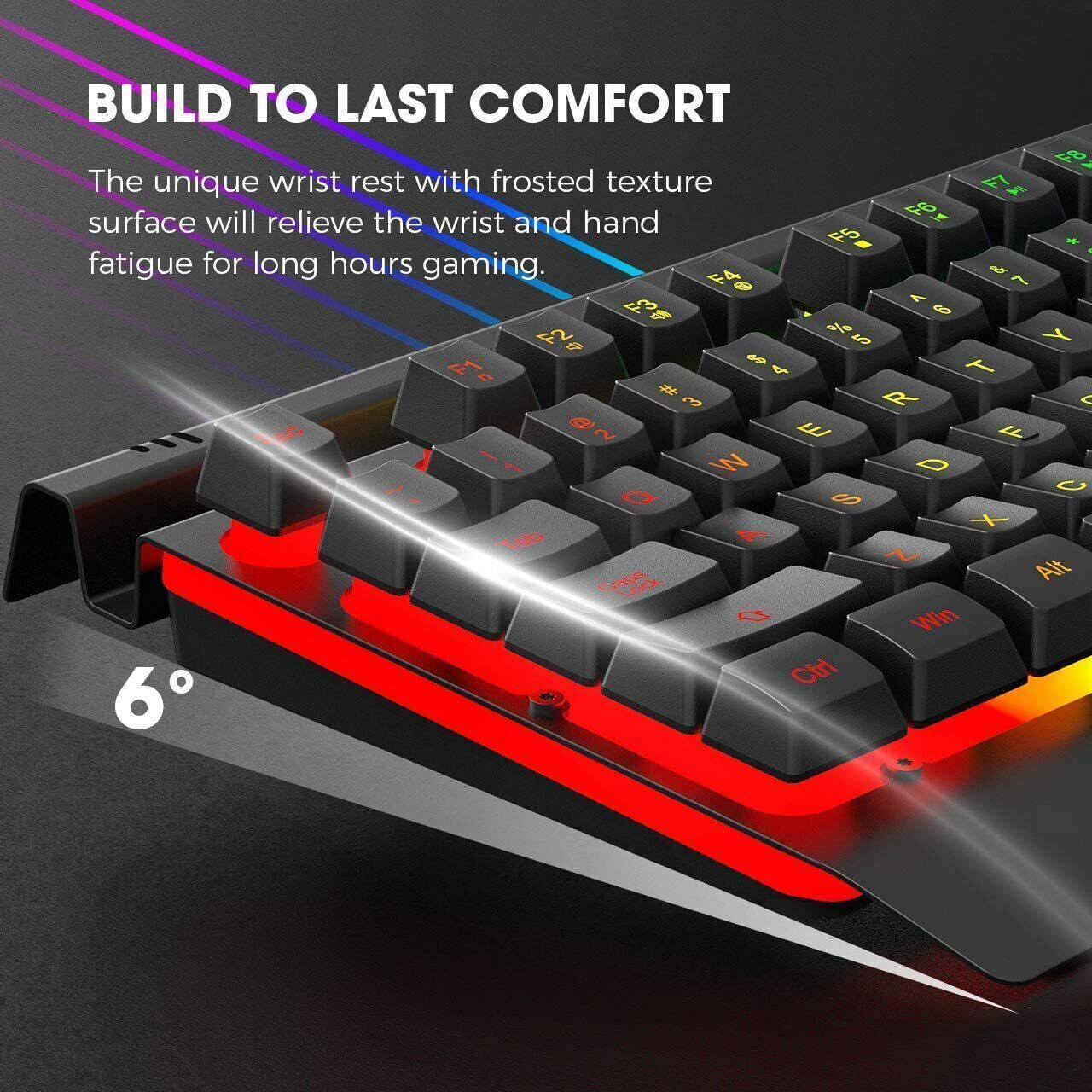  Metal RGB Illuminated Backlit Gaming Keyboard NKey Rollover UK Layout