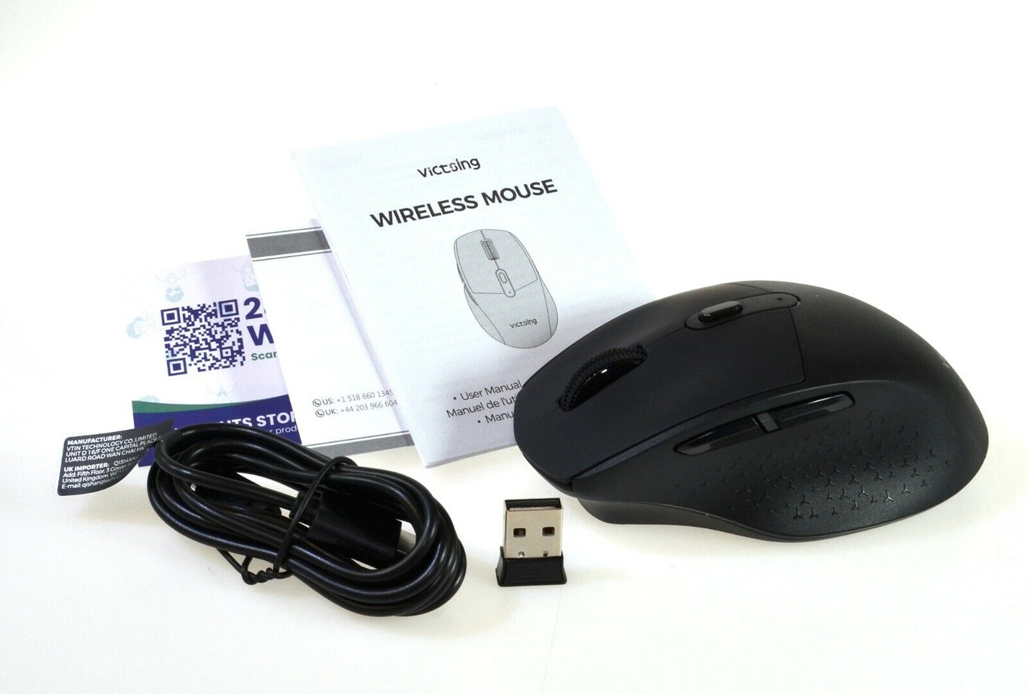 Wireless Optical Mouse 2.4GHz Rechargeable USB Nano Receiver Victsing PC262A