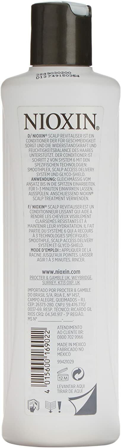 Nioxin System 6 Scalp Revitaliser Conditioner 300ml Pack of 1 2 or 3