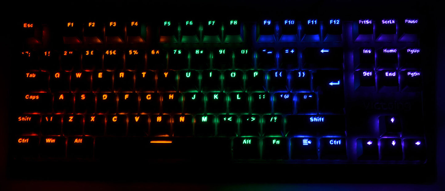 Mechanical Keyboard Wired Backlit Clicky Switches UK Layout Victsing PC320A