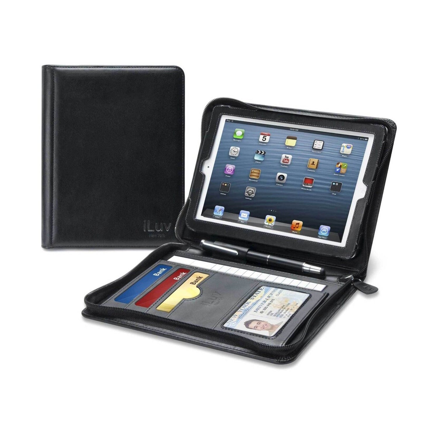 iLuv CEO Black Folio New iPad Mini Multi-purpose Portfolio Case