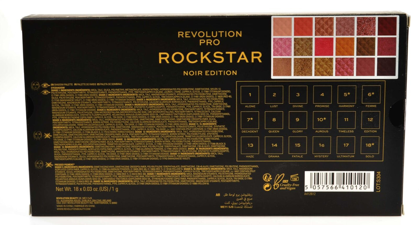 Revolution Pro Rockstar Noir Edition Eye Shadow Palette Mattes Metallics