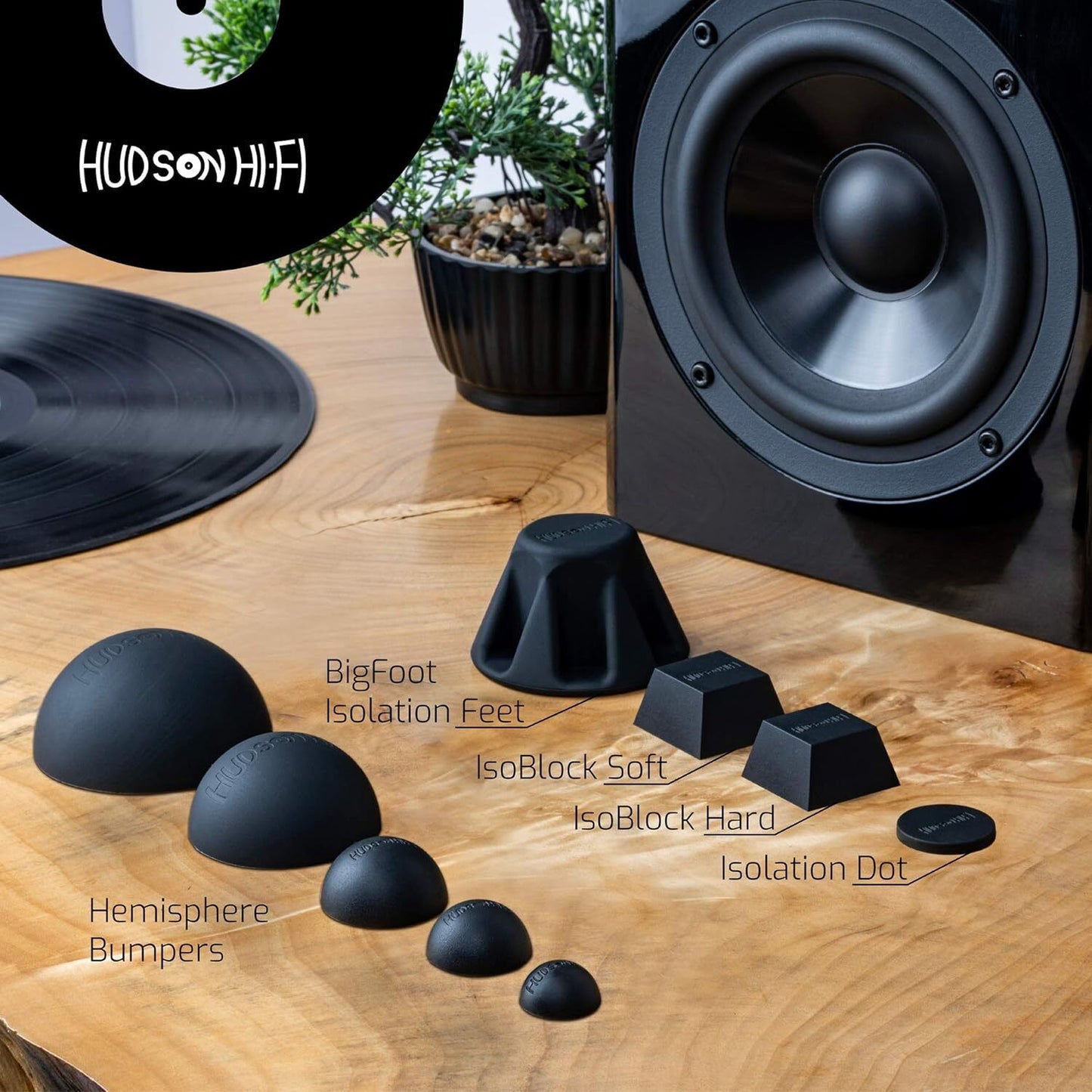 Hudson Hi-Fi Big Foot Acoustic Isolation 8 Pack Turntables Speakers