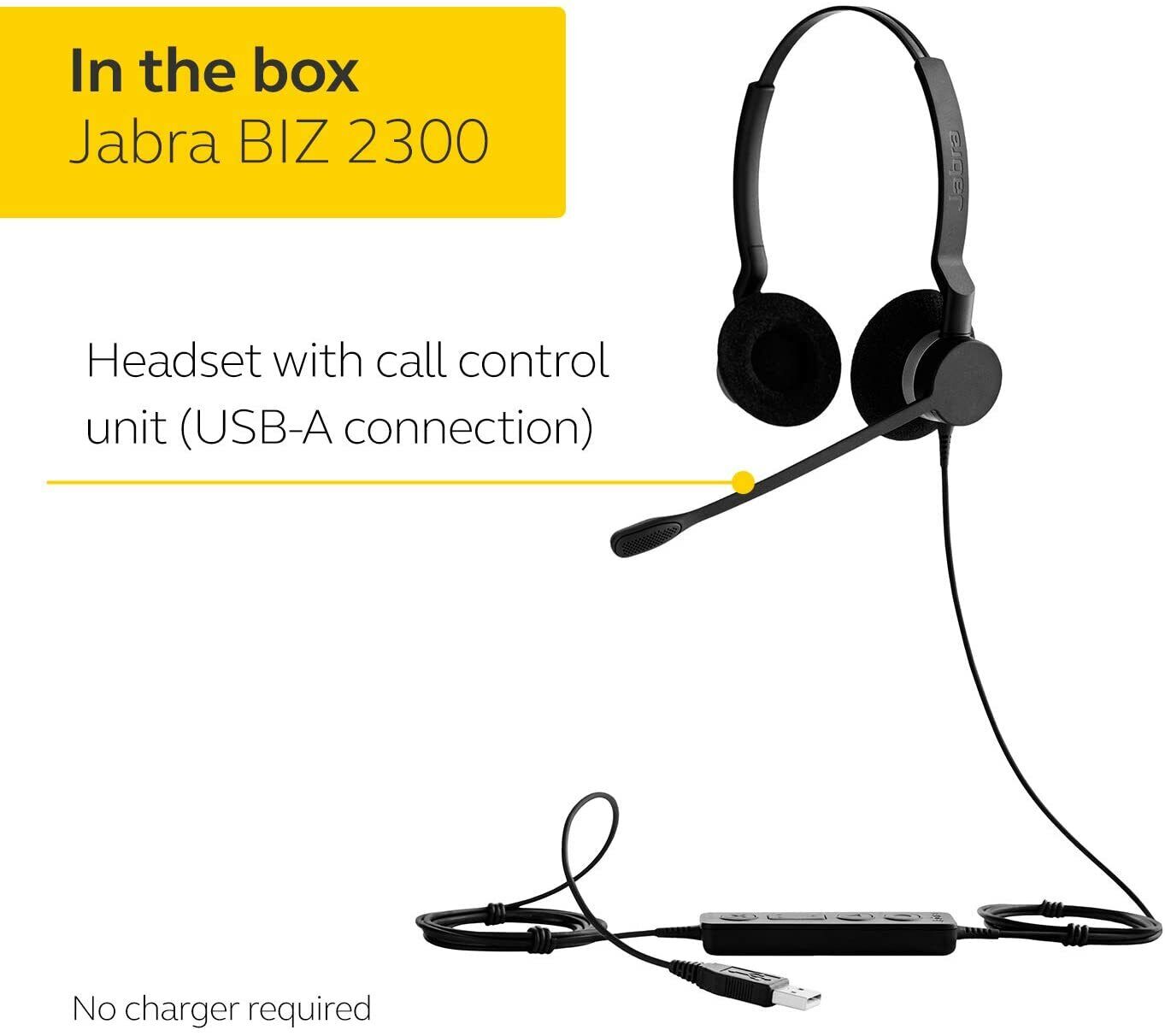 Jabra BIZ 2300 USB UC Duo Stereo Binaural Head-Band Black Headset