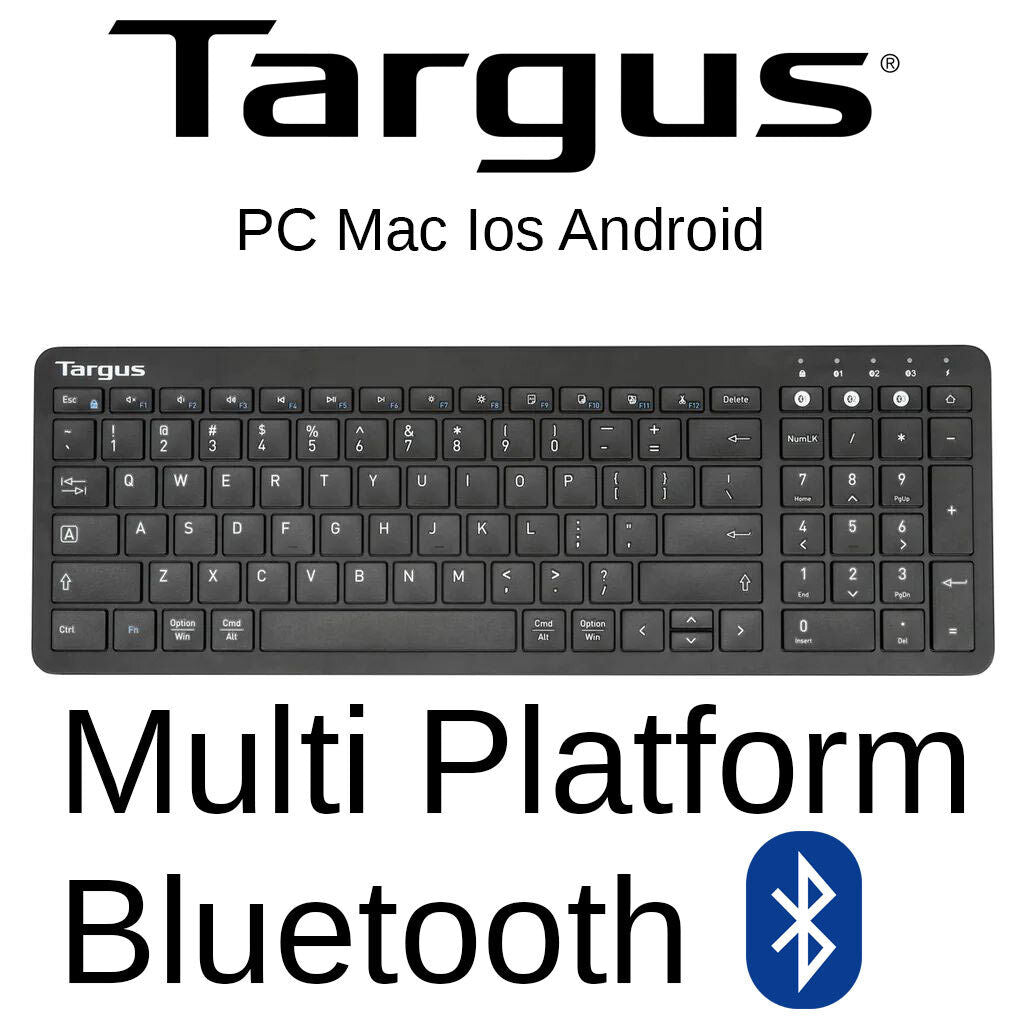 Bluetooth Wireless Keyboard Mac iOS Android Windows QWERTY Number Pad Slim