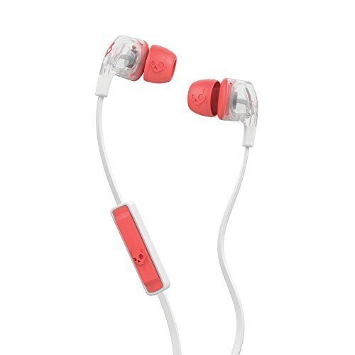 Skullcandy Dime Womens In Ear Headphones with Mic Mash-Up/Clear/Coral