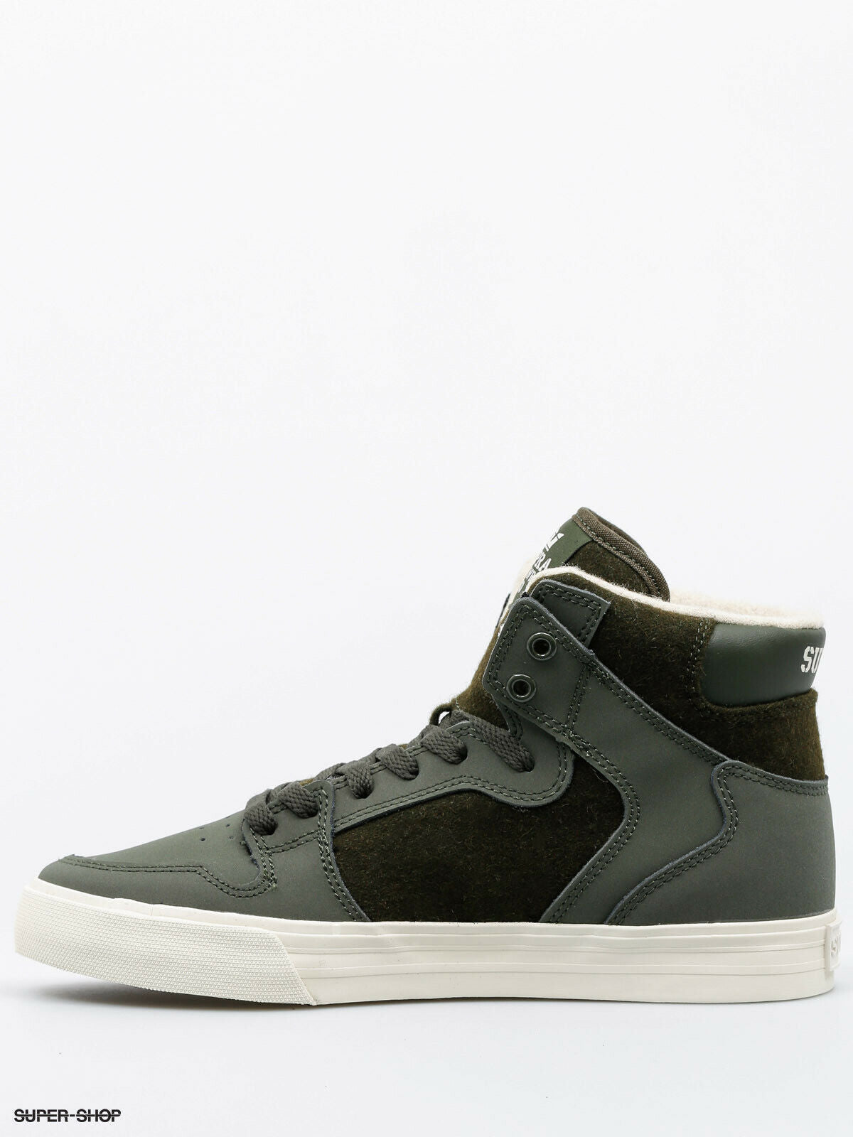 Supra Vaider Mid Top Skater White Grey Green Navy Black Mens Trainers Shoes