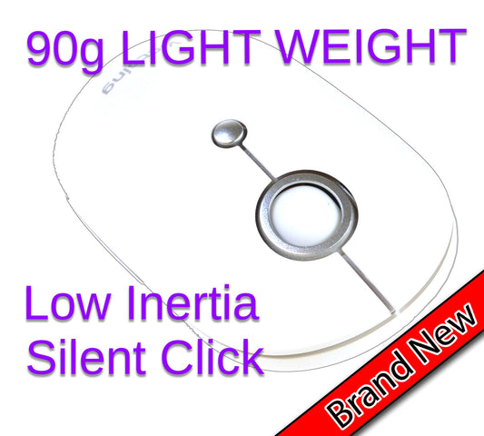 Low Inertia Lightweight Wireless Mouse 2.4GHz PC288 White Variable Sensitivity