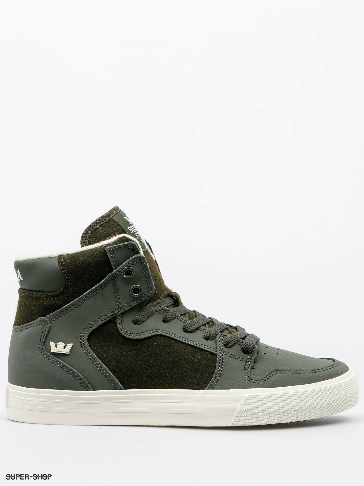 Supra Vaider Mid Top Skater White Grey Green Navy Black Mens Trainers Shoes