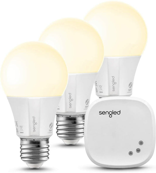 Sengled Smart Dimmable 3 LED Bulbs Plus Hub Warm White E27 Alexa Google Assist