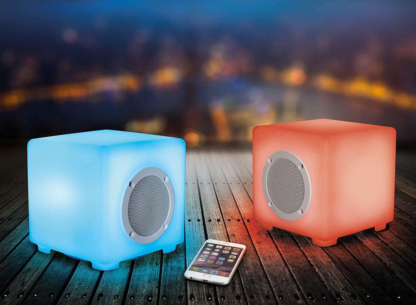 Waterproof Outdoor Bluetooth Twin Stereo Wireless Speakers KitSound Glow RGB