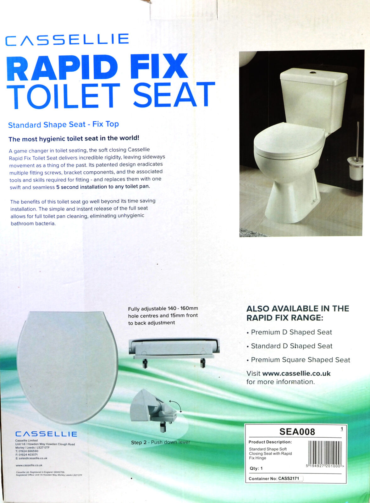 Soft Close Toilet Seat Rapid Fix Quick Release Round Oval Cassellie  White