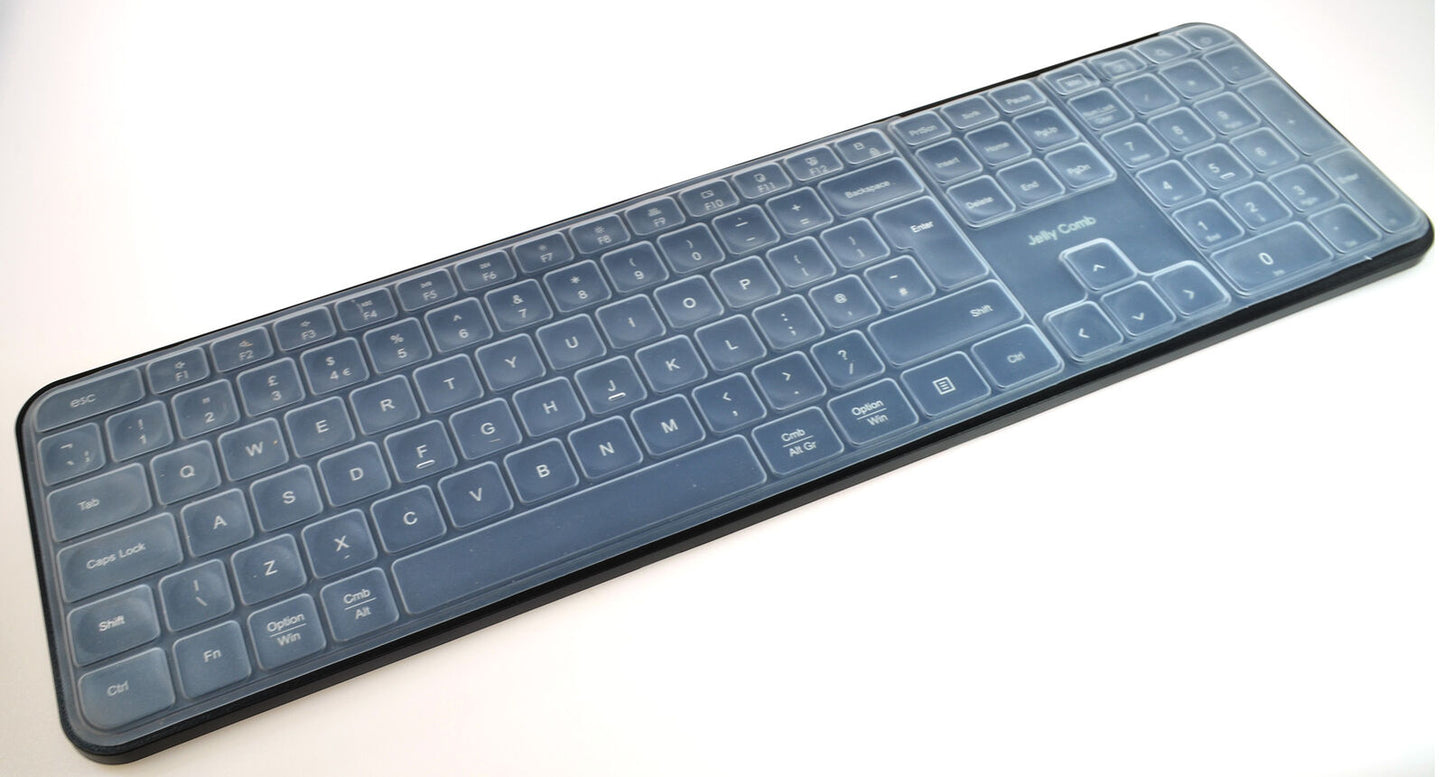 2.4GHz Wireless Keyboard & Mouse USB-C UK Layout Washable Silicone Jelly Comb