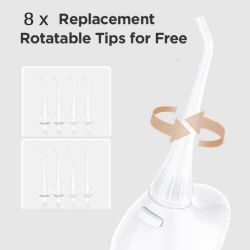 Flosser Irrigator Fairywill 5020E 300ml Extra Heads Rechargeable Portable White