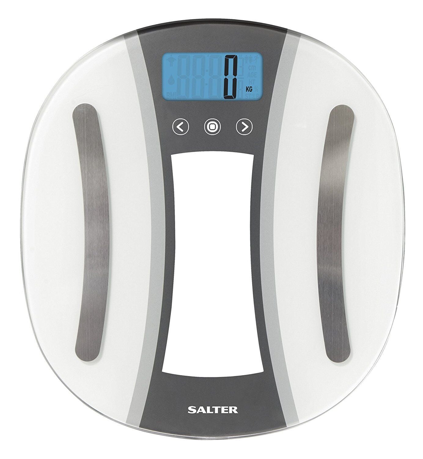 Salter White/Silver Curve Digital Analyser Bathroom Scale 180kg