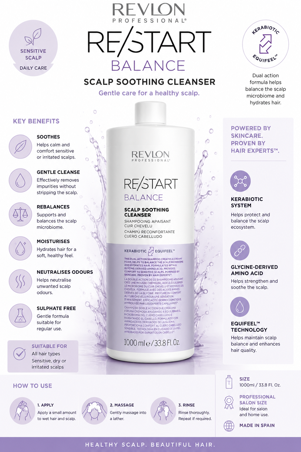 Revlon Professional RE/START Balance Scalp Soothing Cleanser Shampoo 1000ml