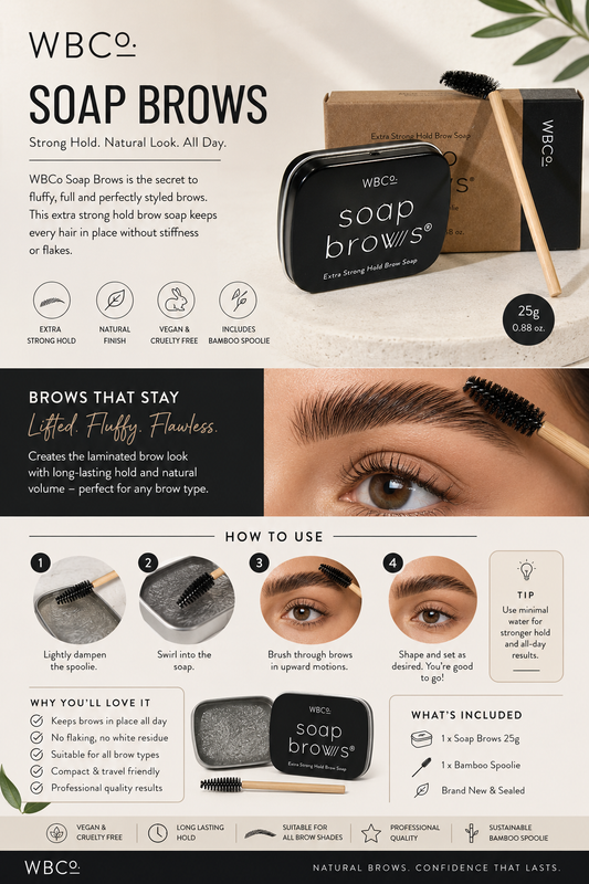WBCo Soap Brows 25g With Bamboo Spoolie Eyebrow Styling Wax 5 Pack