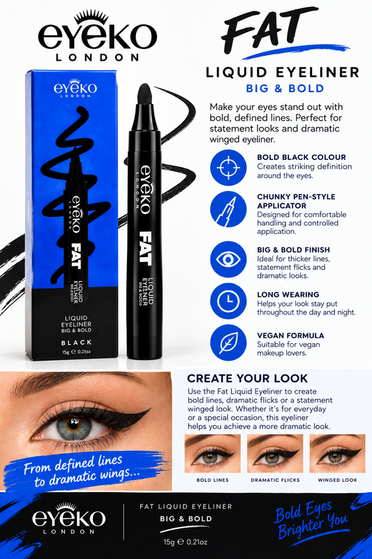 Eyeko FAT Liquid Eye Liner Pencil Black Big & Bold Felt Tip