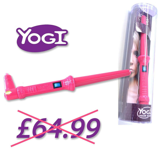 ORIGINAL YOGI TOURMALINE HAIR STYLING WAND CURLING TONGS IRONS HIGH  GLOSS PINK