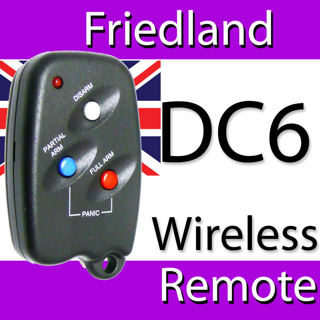 FRIEDLAND DC6 REMOTE CONTROL WIRELESS FOB 433MHz DWF1 & OTHER COMPATIBLE SYSTEMS