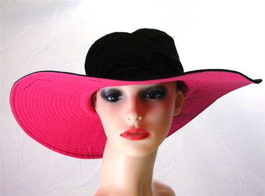 Pia Rossini Lamanga Reversible Cotton Sun Hat Ladies Summer Classic Black/Hot