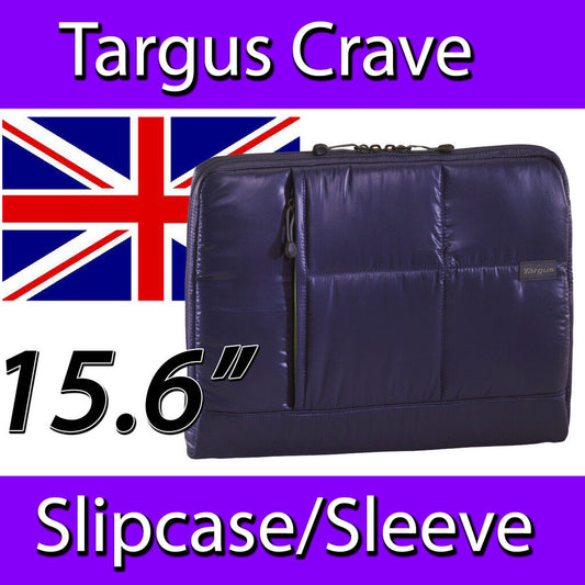 TARGUS CRAVE 15.6" INCH LAPTOP NOTEBOOK SLEEVE CASE BAG POUCH SLIPCASE  BLUE
