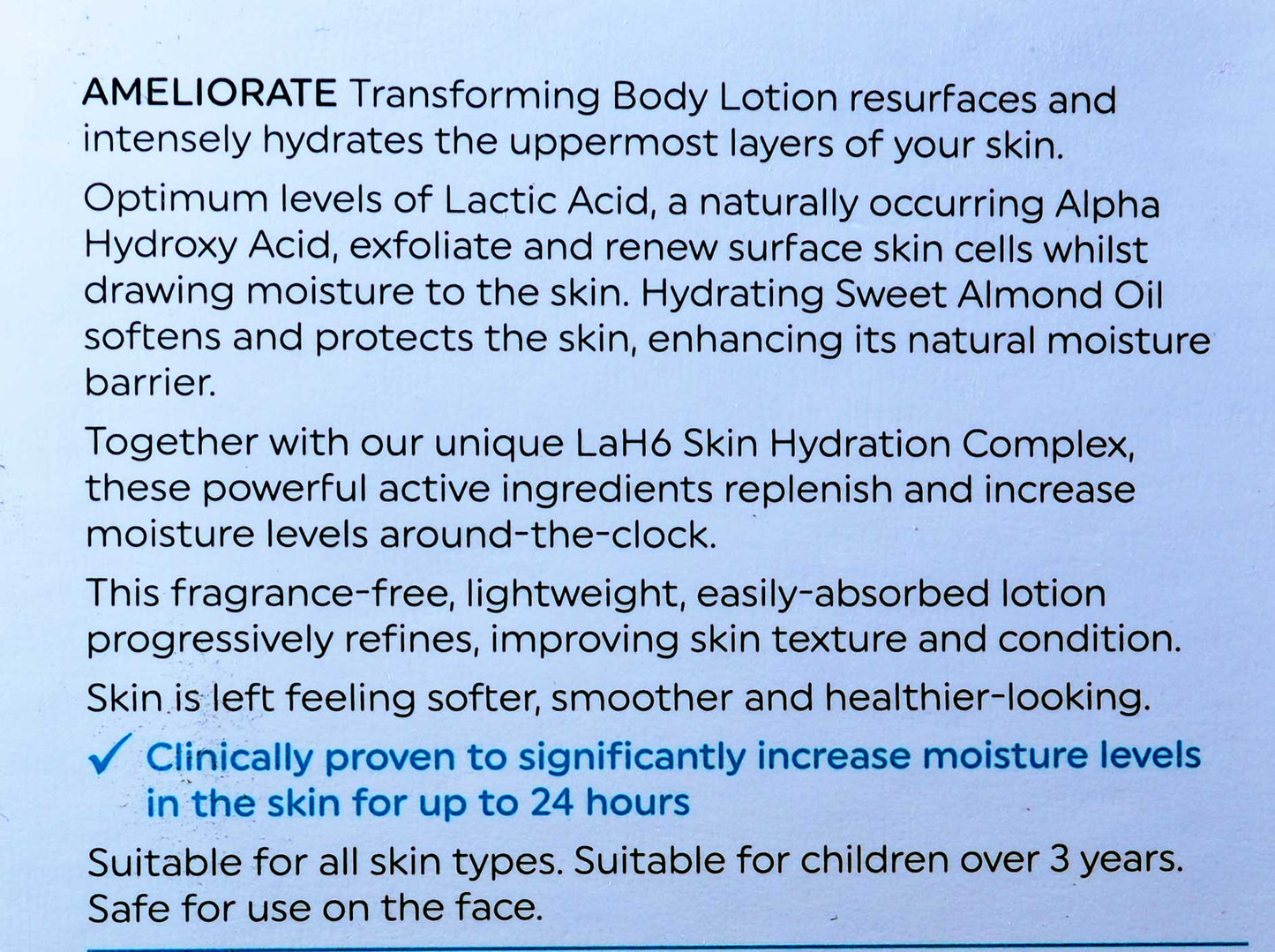 Ameliorate Fragrance Free Transforming Body Lotion 200ml TWIN PACK