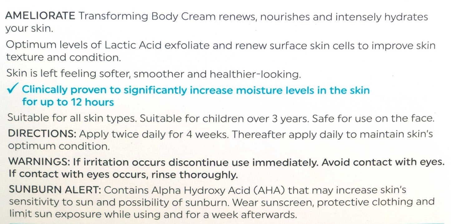 Ameliorate Transforming Body Cream 225mls