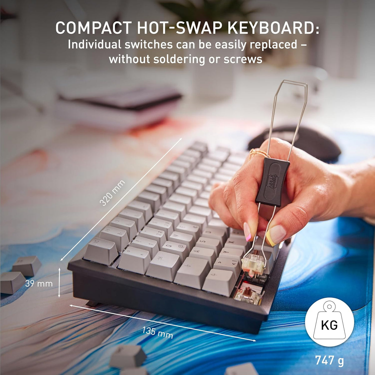 CHERRY KW 300W MX Wireless/Wired 75% Gaming Illuminated Keyboard