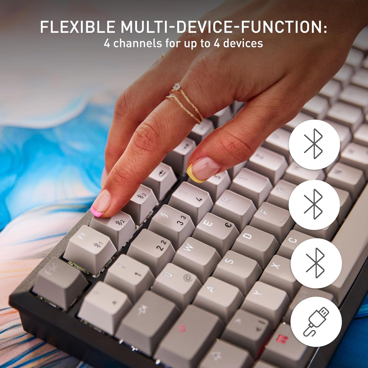 CHERRY KW 300W MX Wireless/Wired 75% Gaming Illuminated Keyboard