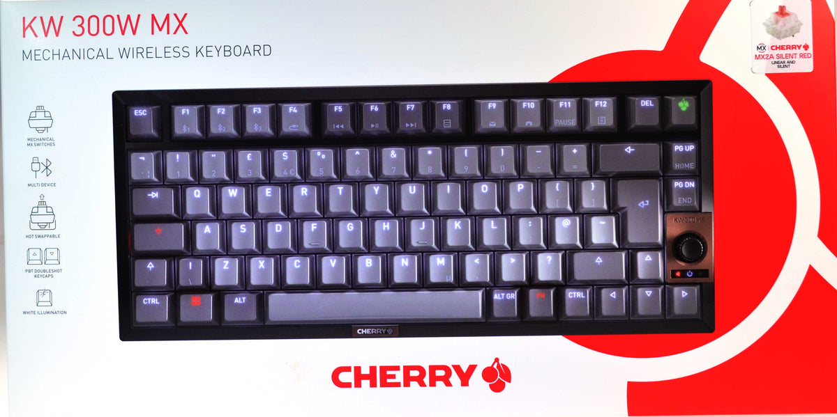CHERRY KW 300W MX Wireless/Wired 75% Gaming Illuminated Keyboard