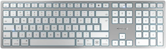 CHERRY KW 9100 SLIM For Mac Wireless Keyboard UK Layout Bluetooth Silver