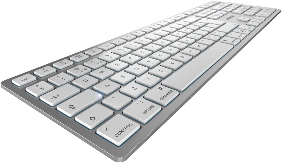CHERRY KW 9100 SLIM For Mac Wireless Keyboard UK Layout Bluetooth Silver